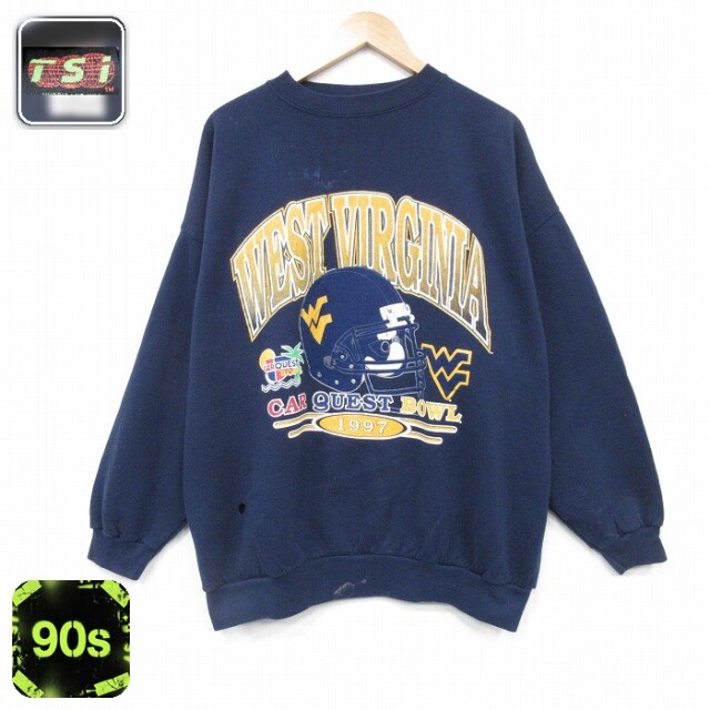【50%OFF】ウエストバージニア 90s 長袖スウェット ネイビー XL | 古着