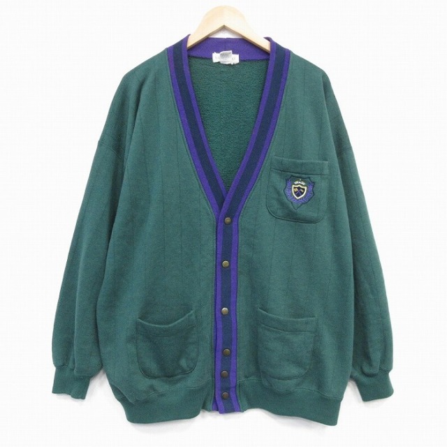 XL★古着 ギャップ GAP 長袖 スウェット カーディガン メンズ 00年代 00s 大きいサイズ 濃緑【spe】 25nov14