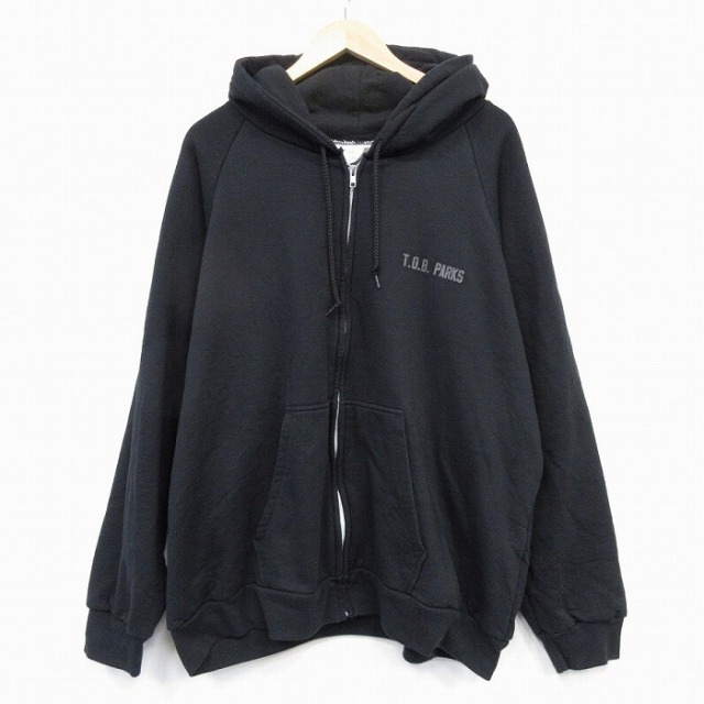 XL★古着 長袖 フルジップ スウェット パーカー メンズ 大きいサイズ USA製 黒 25nov14