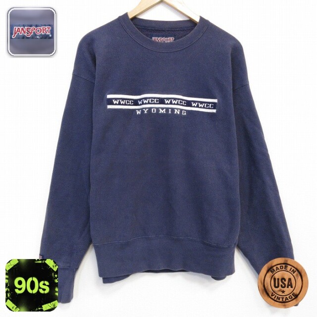 【50%OFF】ジャンスポーツ 90s 長袖スウェット WWCC ネイビー XL | 古着