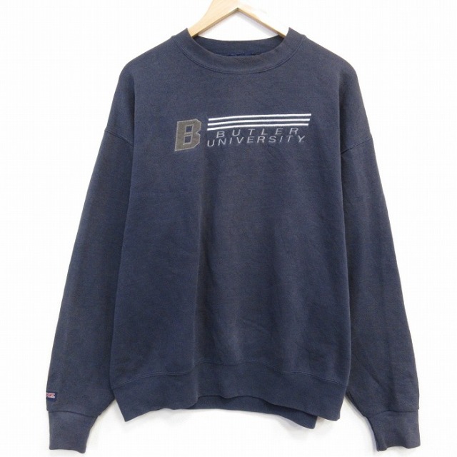 ジャンスポーツ 90s 長袖スウェット BUTLER ネイビー XL | 古着