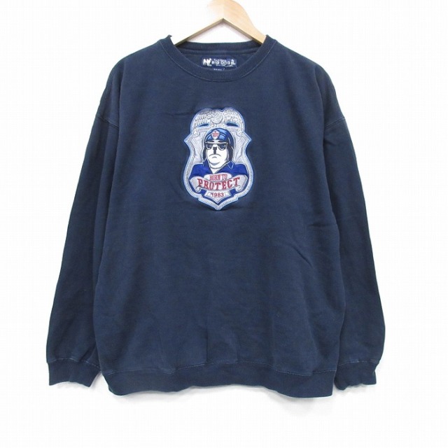 【50%OFF】ビッグドッグス 00s 長袖スウェット ポリス刺繍 ブラック L | 古着