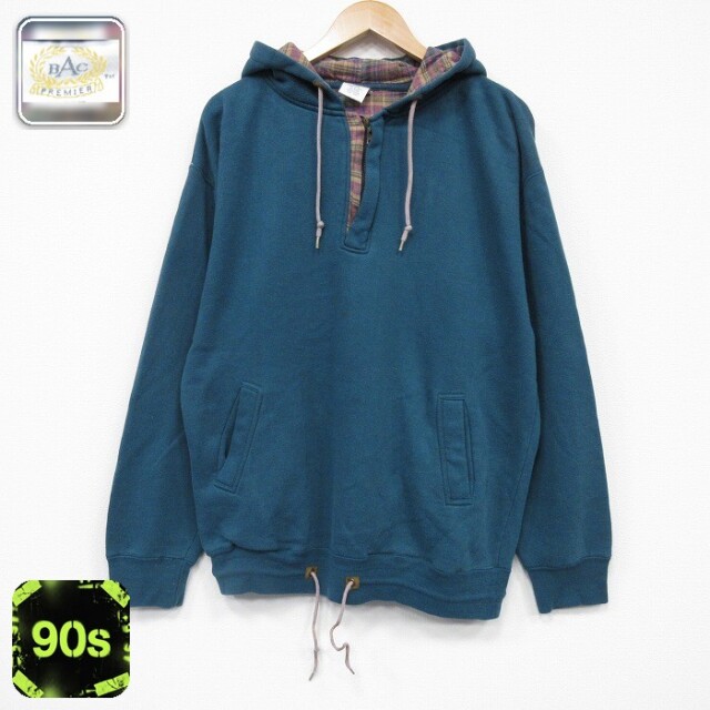【50%OFF】90s ハーフジップスウェット 緑 XL | 古着