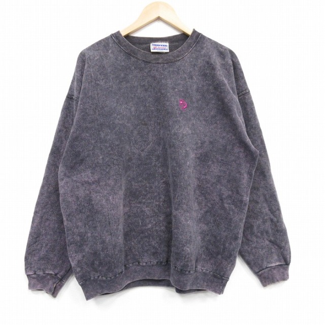 XL★古着 ヘインズ 長袖 スウェット メンズ ココペリ ホピ族 大きいサイズ クルーネック 黒 25nov15