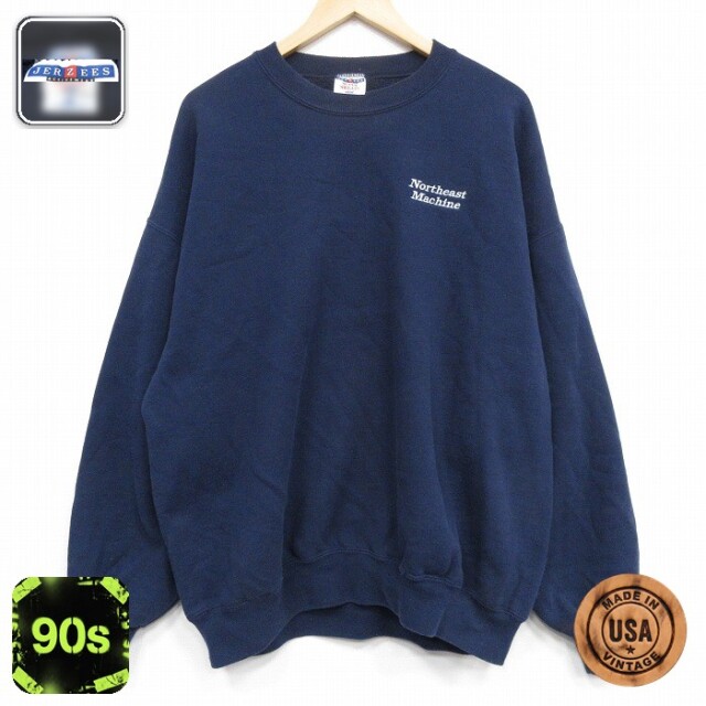 【50%OFF】ジャージーズ 90s 長袖スウェット マシーン ネイビー XL | 古着