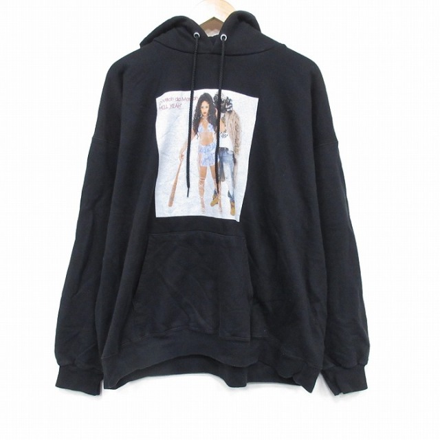 XL★古着 ヘインズ 長袖 ピップホップ ラップ スウェット パーカー メンズ 00年代 00s D Mitch 大きいサイズ 黒【spe】 25nov18