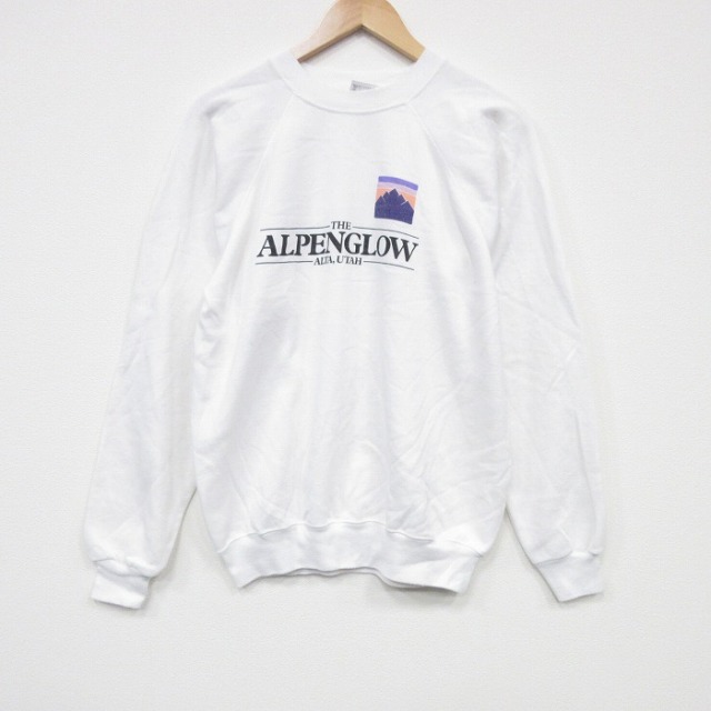ヘインズ 90s 長袖スウェット ALPENGLOW ホワイト M | 古着