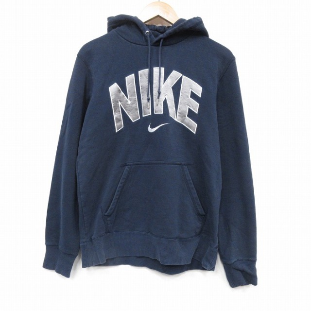 【50%OFF】ナイキ 長袖スウェットパーカー ビッグロゴ ネイビー M | 古着