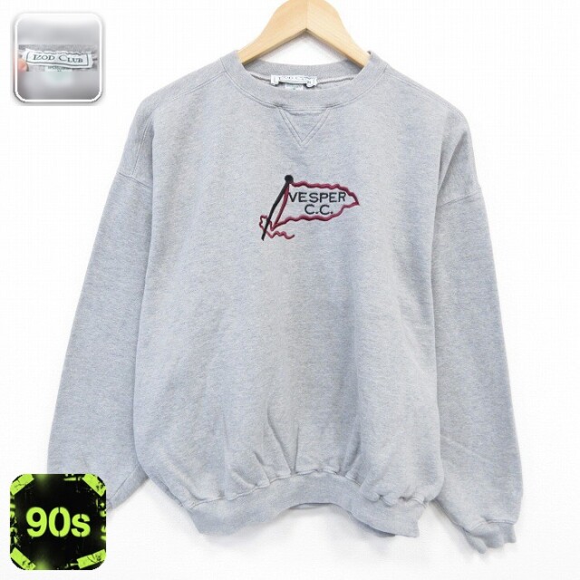 【50%OFF】IZOD 90s 長袖スウェット VESPER刺繍 グレー XL | 古着