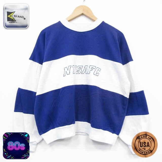 【50%OFF】80s 長袖スウェット NYSAFCプリント ブルー XL | 古着