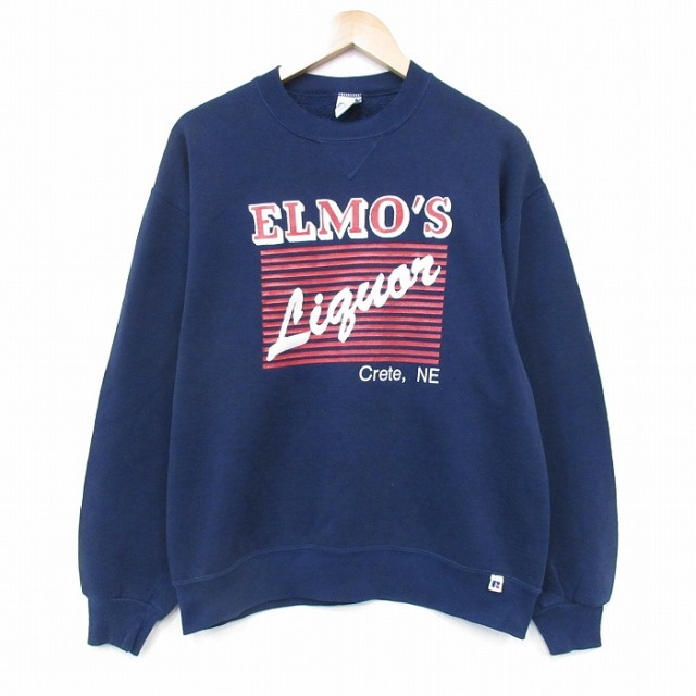 ラッセル 90s 長袖スウェット ELMOS ネイビー M | 古着