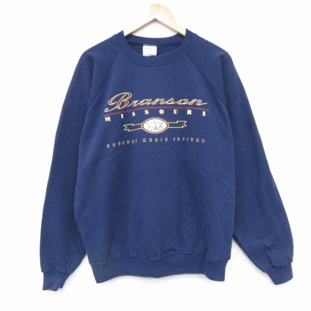 ヘインズ 90s 長袖スウェット Branson ネイビー XL | 古着