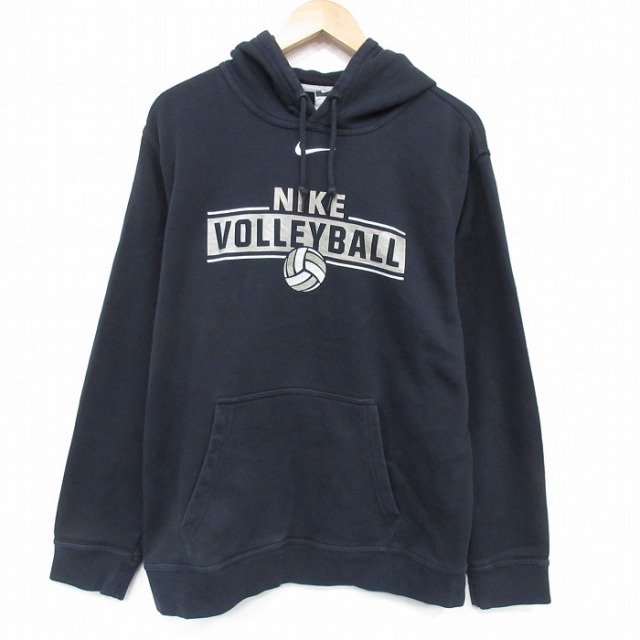 XL★古着 ナイキ NIKE 長袖 スウェット パーカー メンズ バレーボール 黒 25nov18