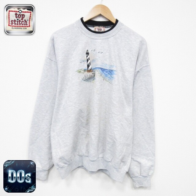 【50%OFF】00s 長袖スウェット 灯台 グレー XL | 古着