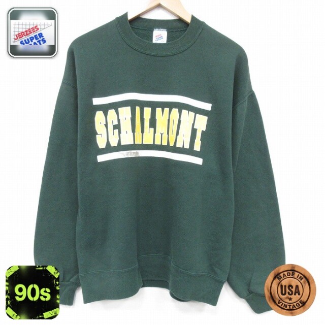 【50%OFF】ジャージーズ 90s 長袖スウェット SCHALMONT グリーン L | 古着