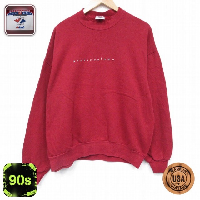 【50%OFF】ジャージーズ 90s 長袖スウェット provincetown レッド XL | 古着