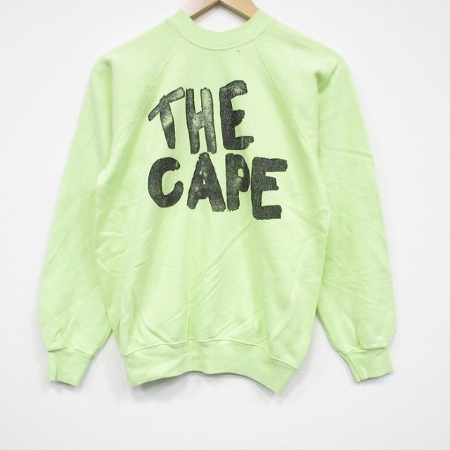 S★古着 ヘインズ  長袖 スウェット メンズ 80年代 80s THE CAPE ラグラン クルーネック USA製 黄緑 25nov20