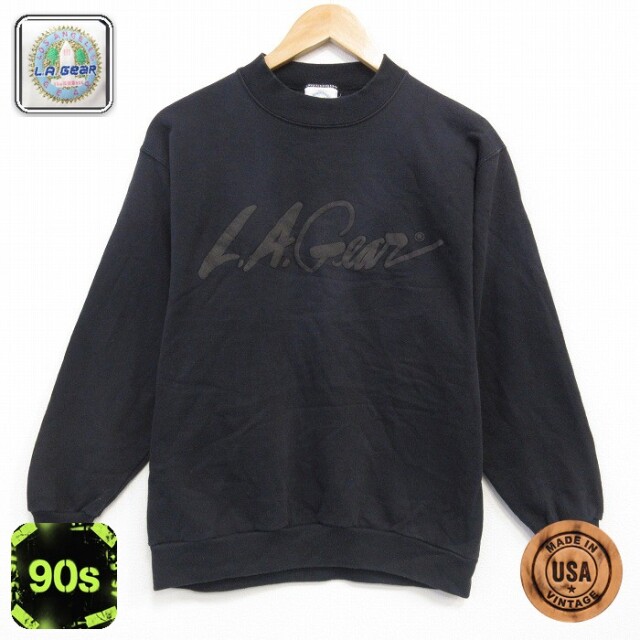 【50%OFF】90s 長袖スウェット LAギア ブラック S | 古着
