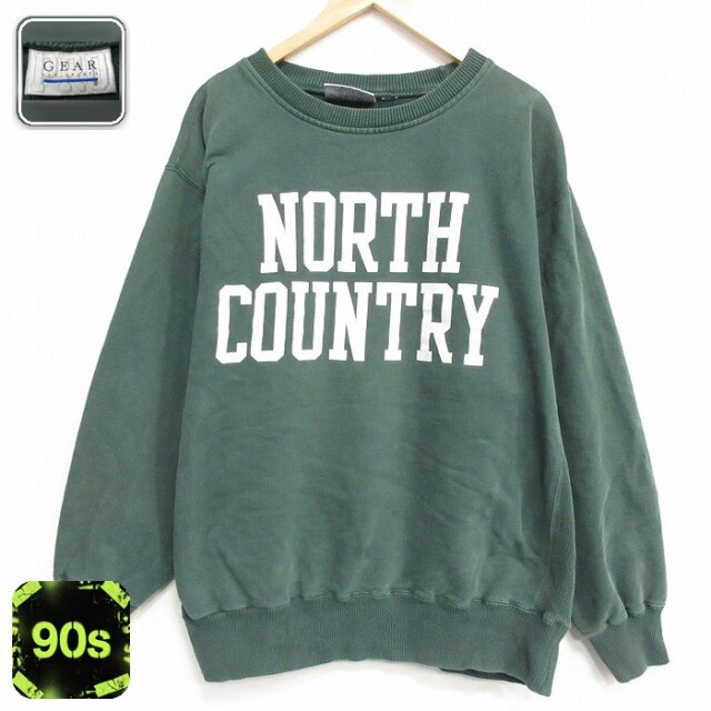 【50%OFF】ノースカントリー 90s 長袖スウェット グリーン XL | 古着
