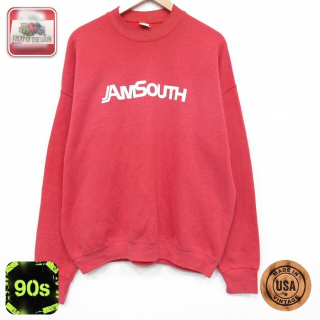 フルーツオブザルーム 90s 長袖スウェット AMSOUTH レッド XL | 古着