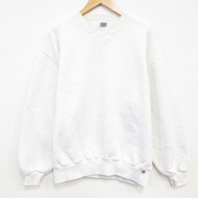 【50%OFF】ラッセル 00s 長袖スウェット ホワイト L | 古着