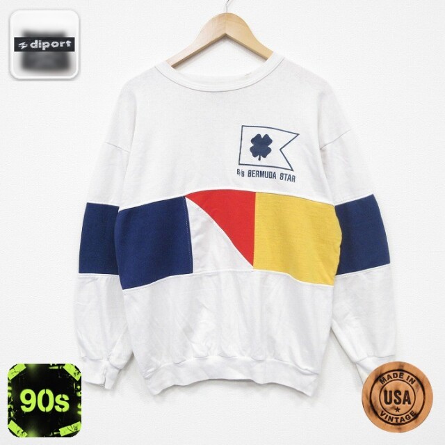 【50%OFF】90s 長袖スウェット BERMUDA ホワイト L | 古着