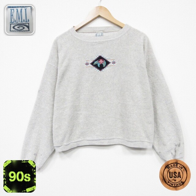 【50%OFF】90s 長袖スウェット 霜降り グレー XL | 古着