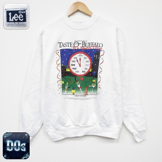 【50%OFF】リー 00s 長袖スウェット TASTE ホワイト M | 古着