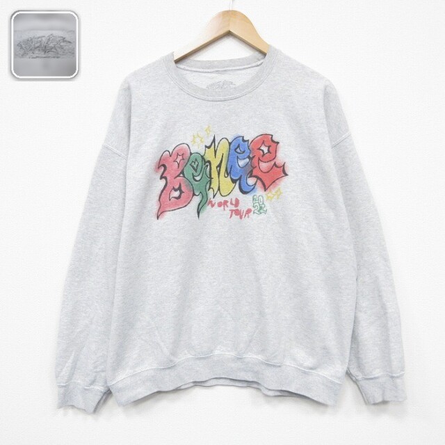 【50%OFF】ロックバンドスウェット 霜降り グレー XL | 古着