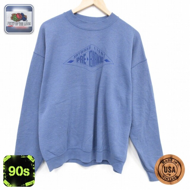 【50%OFF】フルーツオブザルーム 90s 長袖スウェット PRE ネイビー XL | 古着