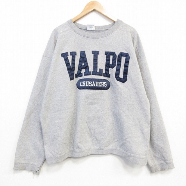 VALPO 90s 長袖スウェット 刺繍 グレー XL | 古着