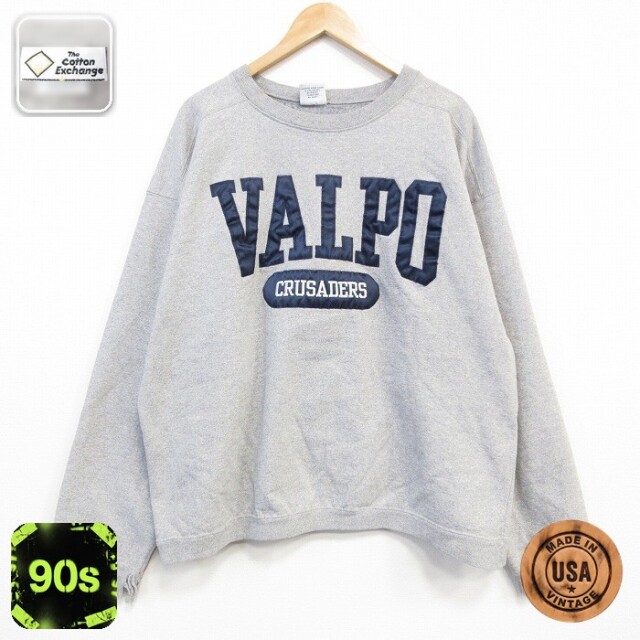 【50%OFF】VALPO 90s 長袖スウェット 刺繍 グレー XL | 古着