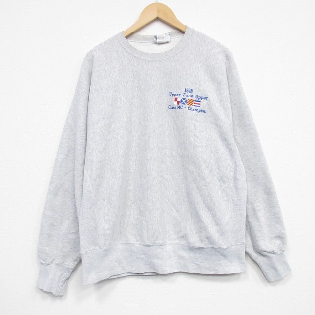 XL★古着 リー Lee 長袖 スウェット メンズ 90年代 90s UTU 大きいサイズ クルーネック 薄グレー 霜降り 25dec05