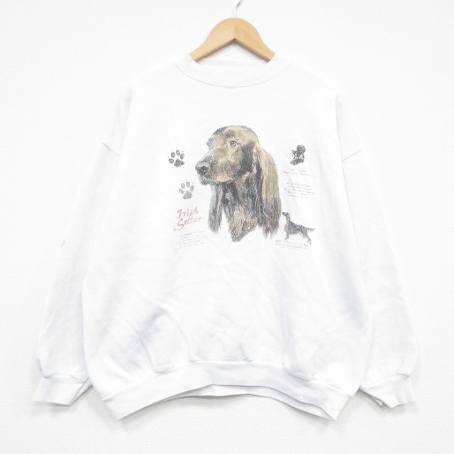 00s 長袖スウェット アイリッシュセッター ホワイト XL | 古着