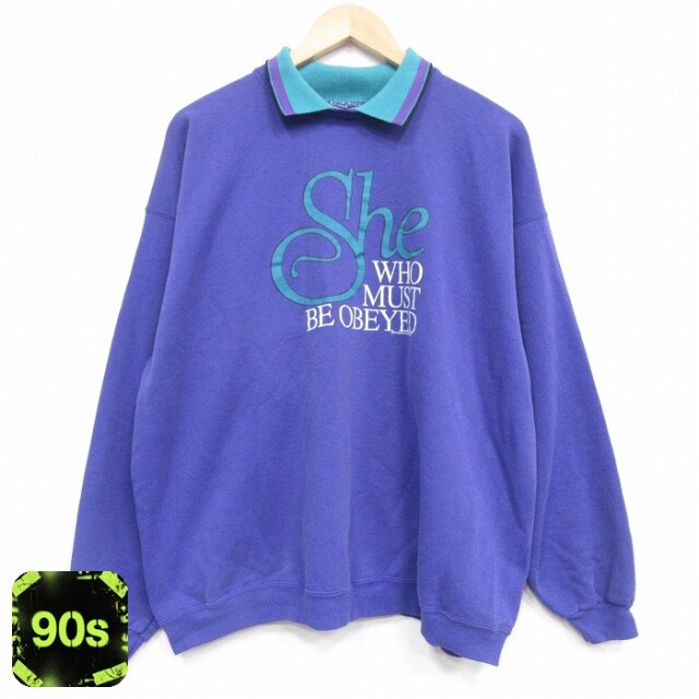 【50%OFF】チャンピオン 90s 長袖スウェット She パープル XL | 古着