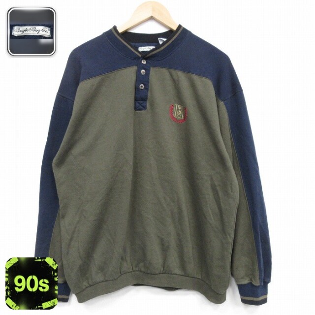 ビューグルボーイ 90s 長袖スウェット ワンポイント グリーン L | 古着