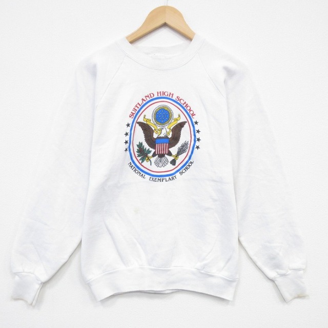 フルーツオブザルーム 80s 長袖スウェット 鳥 ホワイト M | 古着