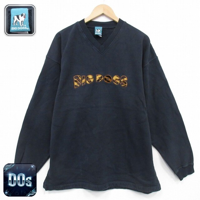 【50%OFF】ビッグドッグス 00s 長袖スウェット ビッグロゴ刺繍 ブラック XL | 古着