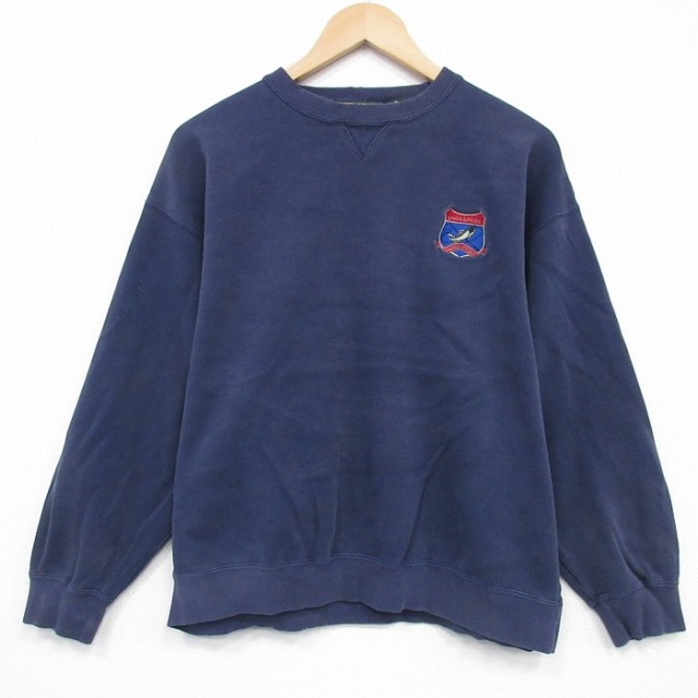 00s 長袖スウェット 魚 ネイビー XL | 古着