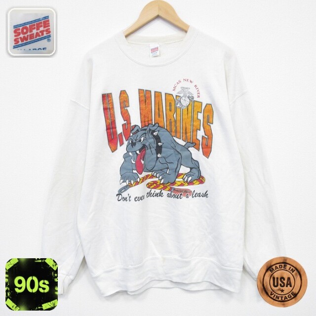 【50%OFF】90s 長袖スウェット USマリーン ホワイト XL | 古着