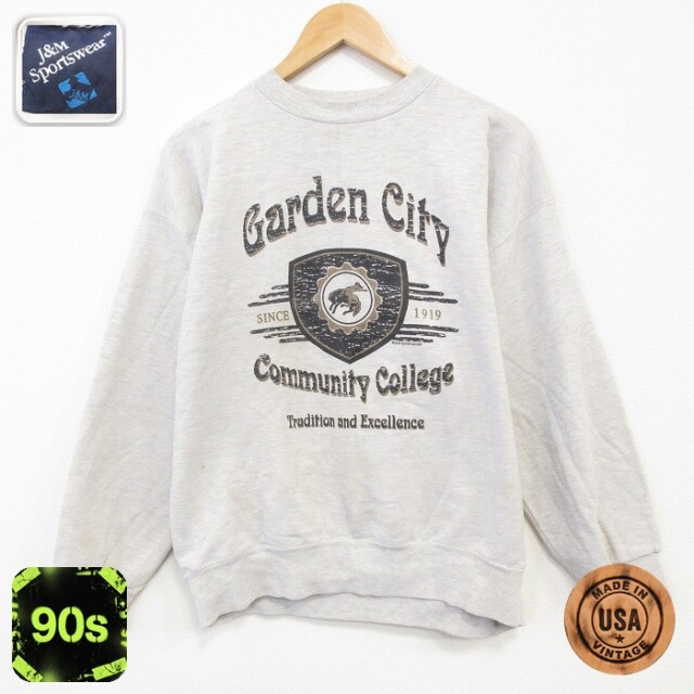 【50%OFF】90s 長袖スウェット ガーデンシティ グレー L | 古着