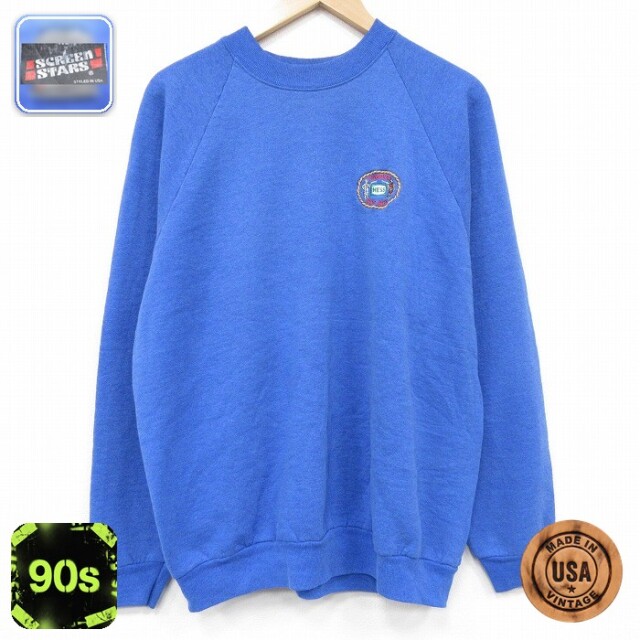 【50%OFF】スクリーンスターズ 90s 長袖スウェット HESS ブルー XL | 古着