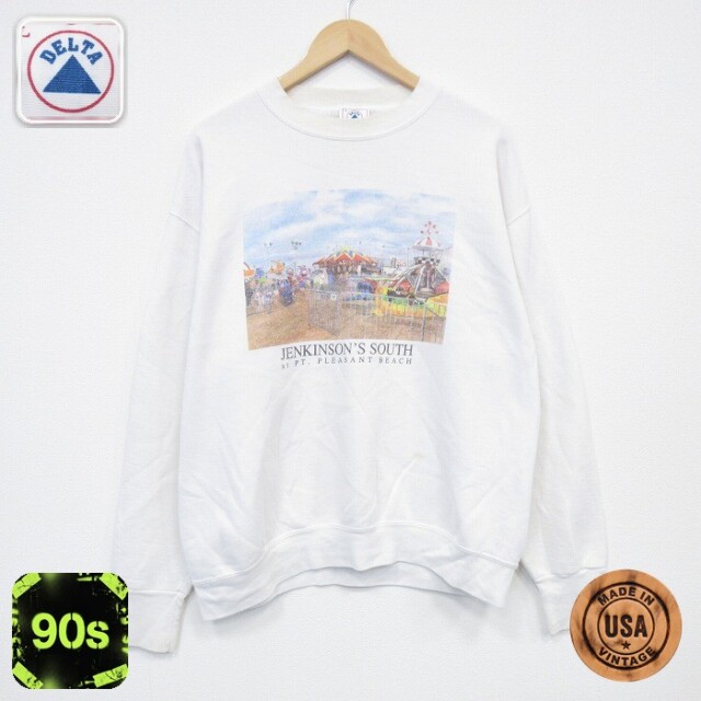 【50%OFF】90s 長袖スウェット ビーチ ホワイト XL | 古着