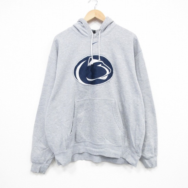 XL★古着 ナイキ NIKE 長袖 スウェット パーカー メンズ 00年代 00s PENN 大きいサイズ グレー 霜降り 25dec12