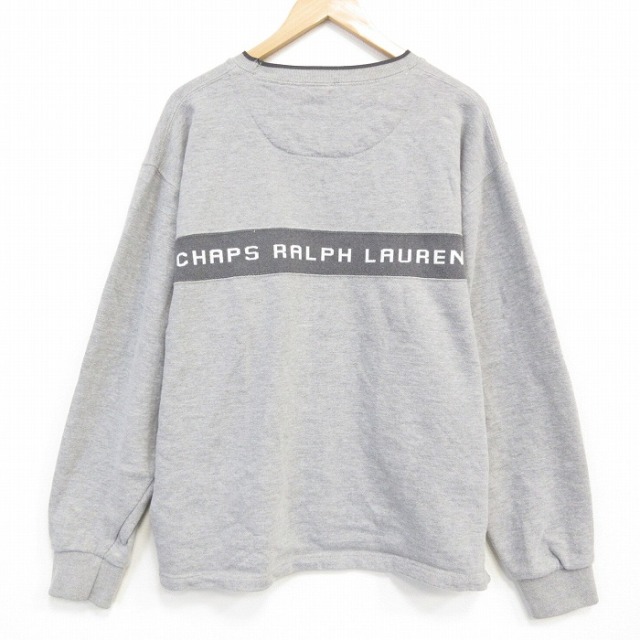 古着通販 XL☆古着 長袖 スウェット メンズ クルーネック グレー 霜降り