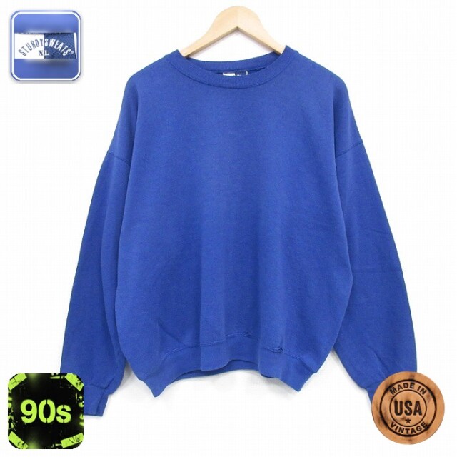 【50%OFF】90s 長袖スウェット ブルー XL | 古着
