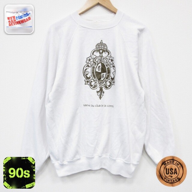 【50%OFF】ヘインズ 90s 長袖スウェット クラブ ホワイト L | 古着