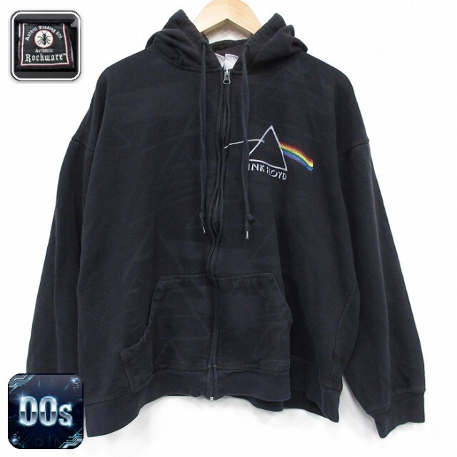 【50%OFF】ピンクフロイド 00s フルジップスウェット ブラック XL | 古着