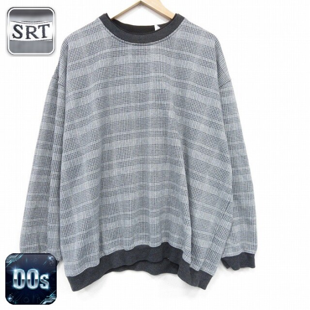 【50%OFF】00s 長袖スウェット チェック ブラック XL | 古着