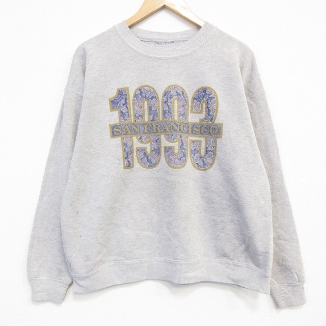 90s 長袖スウェット 霜降り グレー L | 古着